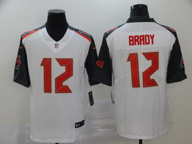 Men's Tampa Bay Buccaneers Tom Brady #12 White Jersey